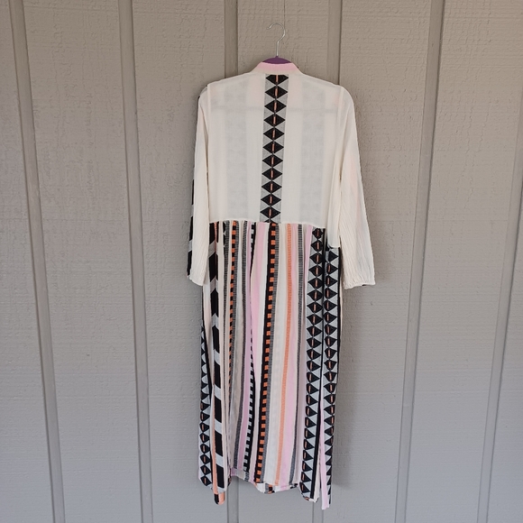 Anthropologe Devotion Twins Long Sleeve Dress Size M Women Boho Cotton Pockets - Picture 6 of 14